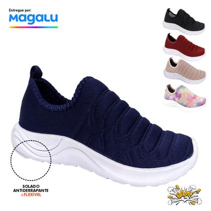 Imagem de Calce facil infantil Tenis Tie Dye feminino barato direto da fabrica sem cadarço slip on