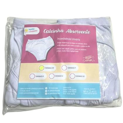 Imagem de Calcinha Absorvente Algodão Segura Escapes Urina 2un Branco