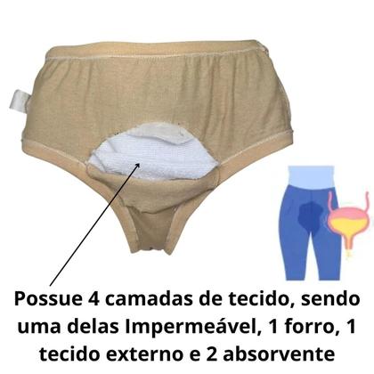 Imagem de Calcinha Absorvente Algodão Segura Escapes Urina 2un Chumbo