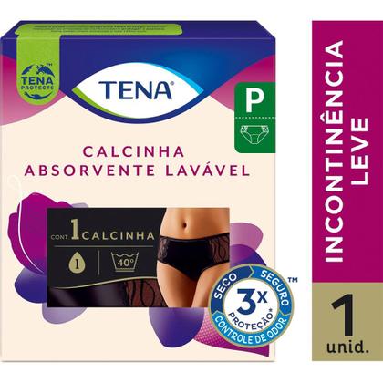 Imagem de Calcinha Absorvente para Incontinência Urinária Tena Preta Tamanho P