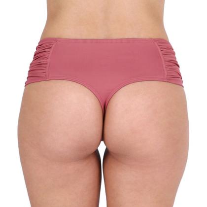 Imagem de Calcinha biquini fio dental cintura alta borboleta larga drapeada proteção UV+50