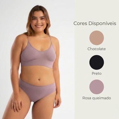 Imagem de Calcinha Cintura Alta Sem Costura She Respiravel Confortável