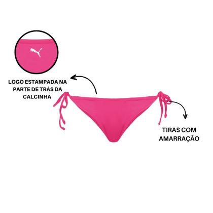 Imagem de Calcinha Clássica Feminina Biquini Avulsa Com Logo Estampada Adulto Lisa