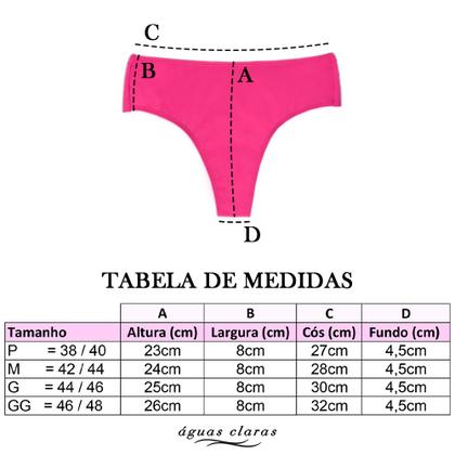 Imagem de Calcinha de biquíni avulsa sunkini levanta bumbum fio duplo lateral larga cintura alta tecido duplo