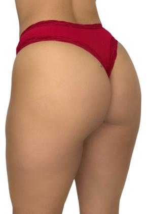 Imagem de Calcinha de Tecido Canelado com Detalhe em Renda Késsia- c13 KÉSSIA