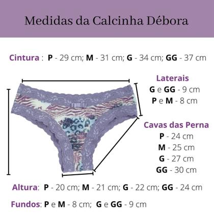 Imagem de Calcinha Debora, Microfibra macia e renda, Tam GG - kit 3 un