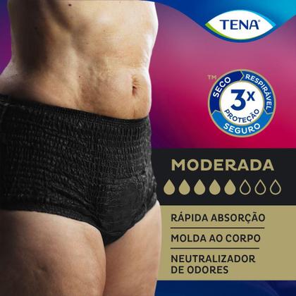 Imagem de Calcinha Descartável Tena Pants Discreet Preta P/M 16 Unidades