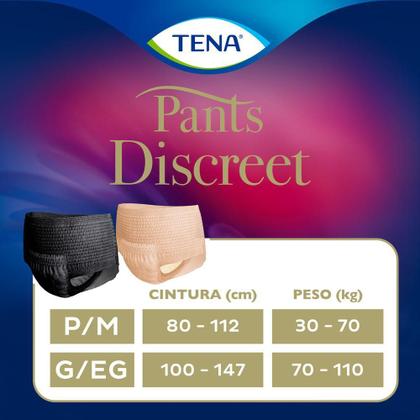 Imagem de Calcinha Descartável Tena Pants Discreet Preta P/M 16 Unidades