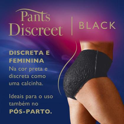 Imagem de Calcinha Descartável Tena Pants Discreet Preta P/M 16 Unidades
