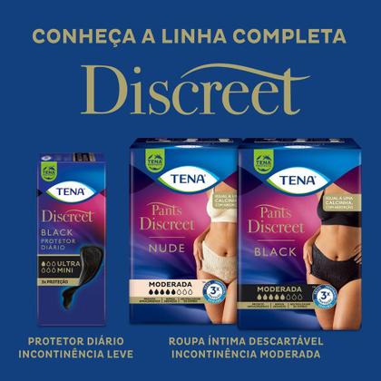 Imagem de Calcinha Descartável Tena Pants Discreet Preta P/M 16 Unidades