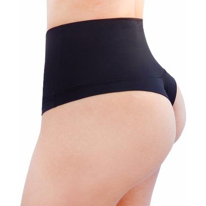 Imagem de Calcinha Feminina Cós Alto Fio Dental Pala Dupla Microfibra Redutora