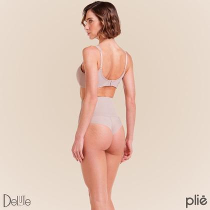 Imagem de Calcinha Fio Dental Abdominal Modeladora Plié Reduz Medidas com Mini Barbatanas Cintura Alta