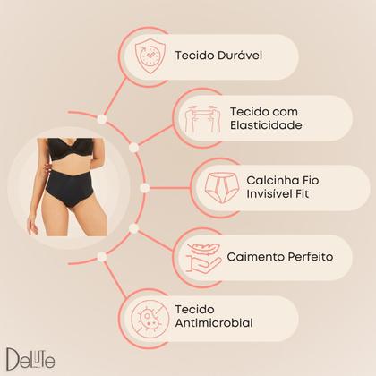Imagem de Calcinha Fio Dental Duplo Cintura Alta Efeito Invisível Fit Modeladora Confortável Nayane Rodrigues