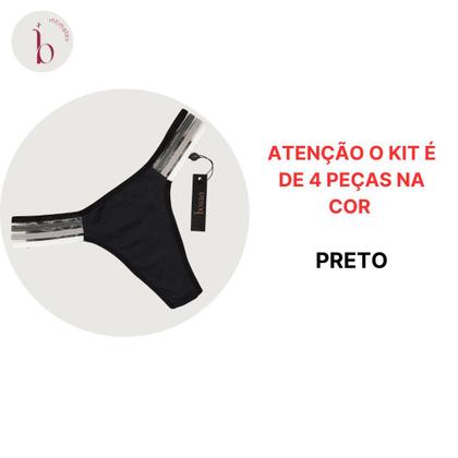 Imagem de Calcinha Fio Dental Duplo Não Marca Sexy Conforto Kit 4 Und