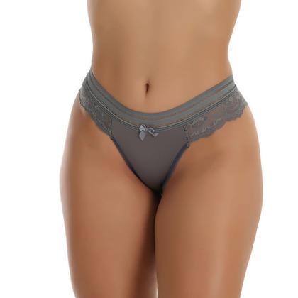 Imagem de Calcinha Fio Dental Fio Duplo Tanga Sexy Cós Elástico e  Renda na Cintura Lingerie Confortável