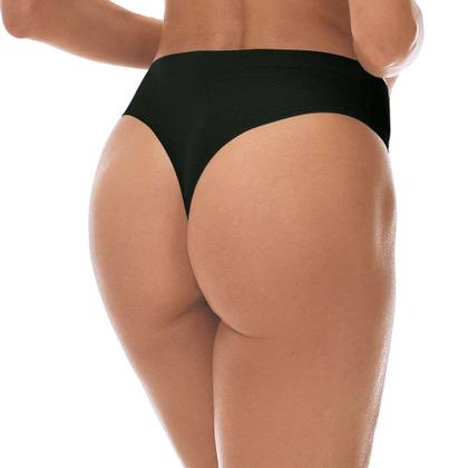 Imagem de Calcinha Fio Dental Laser Termofusionada Respirável Preto Zee Rucci