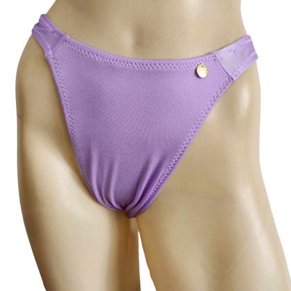 Imagem de Calcinha fio dental para mulher trans aquendar em Lycra Brilho forrada