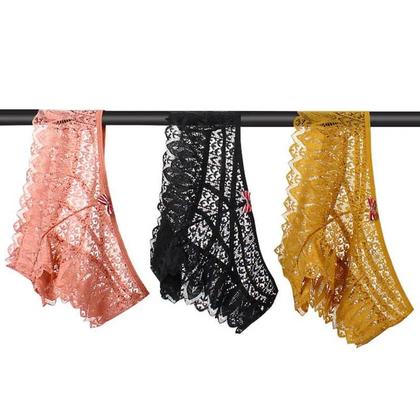 Imagem de Calcinha G String De Renda De Cintura Baixa Para Mulheres Lingerie Transparente Com Recortes Em