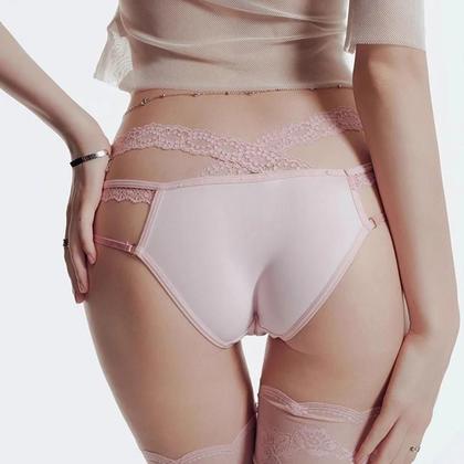Imagem de Calcinha G String De Renda De Cintura Baixa Sexy Para Mulheres, Lingerie Sem Costura Com Recortes