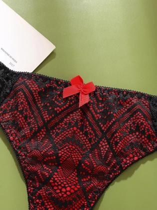 Imagem de Calcinha G-String Transparente Sexy Feminina Com Cintura Média-Baixa E Detalhes Em Cores