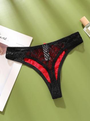 Imagem de Calcinha G-String Transparente Sexy Feminina Com Cintura Média-Baixa E Detalhes Em Cores
