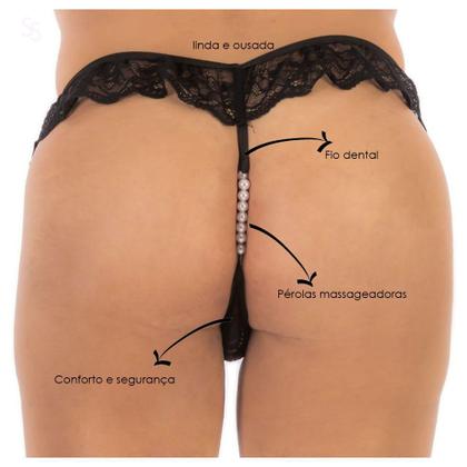Imagem de Calcinha Masculina Tailandesa Com Abertura em Pérolas no Bumbum
