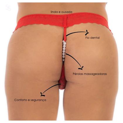 Imagem de Calcinha Masculina Tailandesa Com Abertura em Pérolas no Bumbum