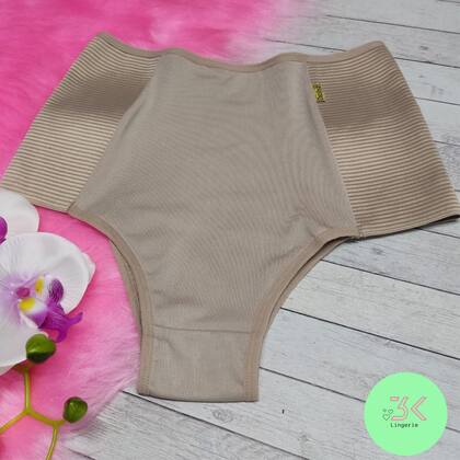 Imagem de Calcinha modeladora alta compressão hot pants aparta barriga kit 2pç