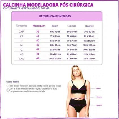 Imagem de Calcinha Modeladora Pós Cirúrgica Cintura Alta Cicatrização