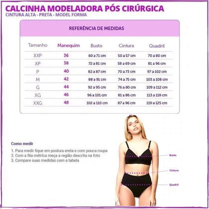 Imagem de Calcinha Modeladora Pós Cirúrgica Cintura Alta Cicatrização