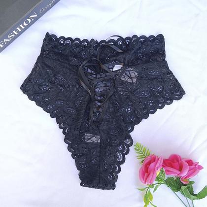 Imagem de Calcinha Plus Size Renda Sexy Luxo Hot Pants Cintura Alta