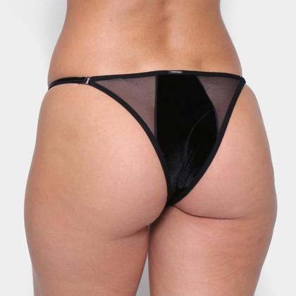 Imagem de Calcinha String Calvin Klein Veludo Tule