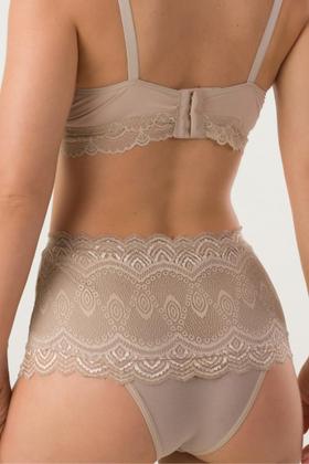 Imagem de Calcinha Tanga De Cotton Cintura Alta E Det. Em Renda