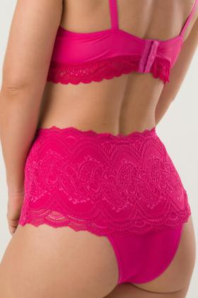 Imagem de Calcinha Tanga De Cotton Cintura Alta E Det. Em Renda