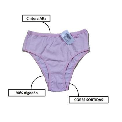 Imagem de Calcinha Tanga Proeza, Tamanho P/M/G/GG, Cores Sortidas, Cintura Alta, Algodão