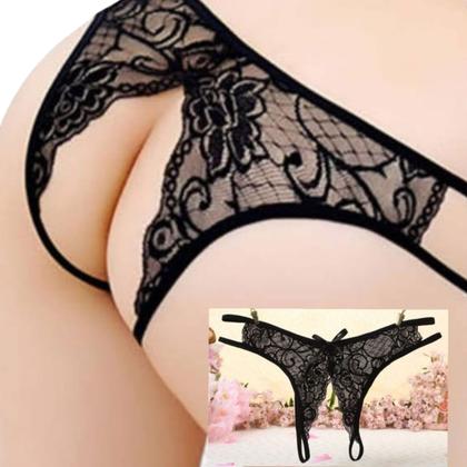 Imagem de Calcinha Tanga Renda Detalhes Apressadinha Abertura Kadasha