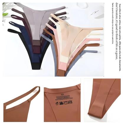 Imagem de Calcinhas De Seda Ultra Finas E Respiráveis Para Mulheres, Conjunto De 5PCS, G-String T-Back