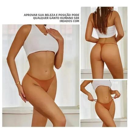 Imagem de Calcinhas De Seda Ultra Finas E Respiráveis Para Mulheres, Conjunto De 5PCS, G-String T-Back