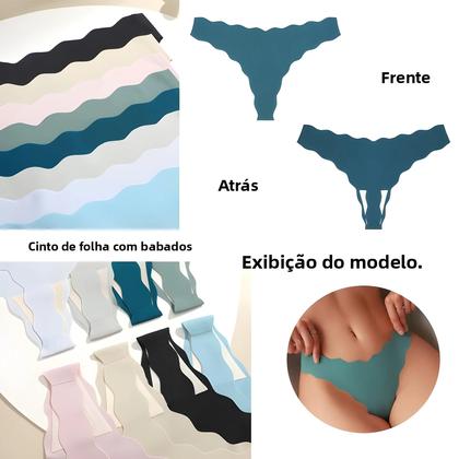 Imagem de Calcinhas Ultra Macias E Respiráveis De Baixa Cintura Sem Costura Para Mulheres 4 Peças G-String