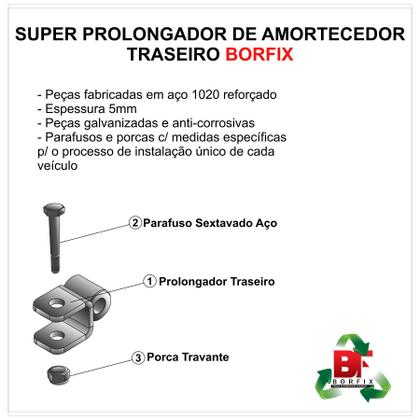 Imagem de Calço de Mola Traseiro 4cm + Prolong Trasei Duster/Oroch 4x4