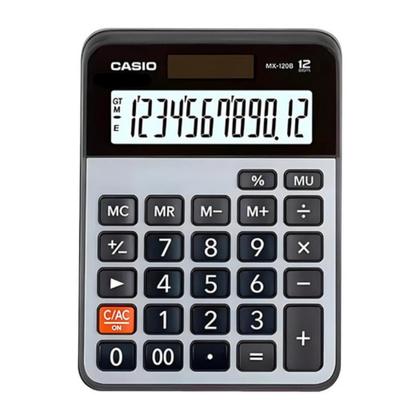 Imagem de Calculadora Básica de Mesa Casio MX120B Preta e Cinza Escritório Escolar Durabilidade Essencial