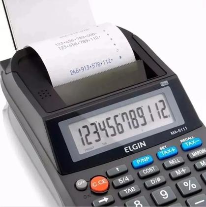 Imagem de Calculadora Bobina Mesa Eletrônica Impressora 12 Dígitos - MA 5111