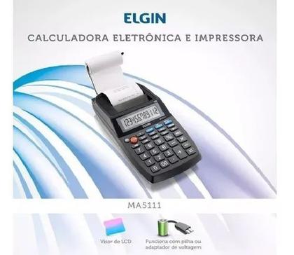 Imagem de Calculadora Bobina Mesa Eletrônica Impressora 12 Dígitos - MA 5111