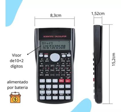 Imagem de Calculadora Cientifica 240 Funções 10 Dig 2 Linhas Com Capa