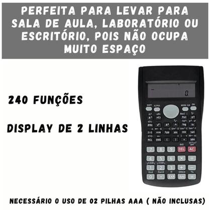 Imagem de Calculadora Científica com 240 Funções e Display de 2 Linhas