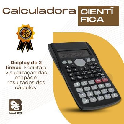 Imagem de Calculadora Científica Multifuncional Visor Operações Matemáticas Avançadas Funções Trigonométricas