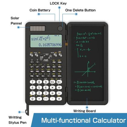 Imagem de Calculadora Científica ROATEE 82MS com Bloco de Notas - Ideal para Escola