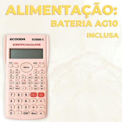 Imagem de Calculadora Científica Rosa 82MS 240 Funções Escritório Estudante
