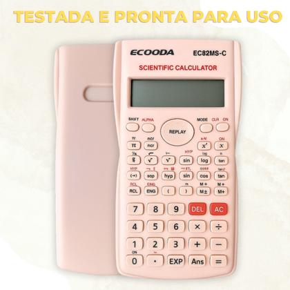 Imagem de Calculadora Científica Rosa 82MS 240 Funções Escritório Estudante