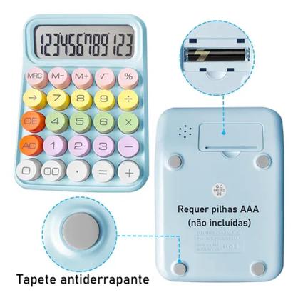 Imagem de Calculadora Colorida De Mesa Simples 12 Digitos Pequena